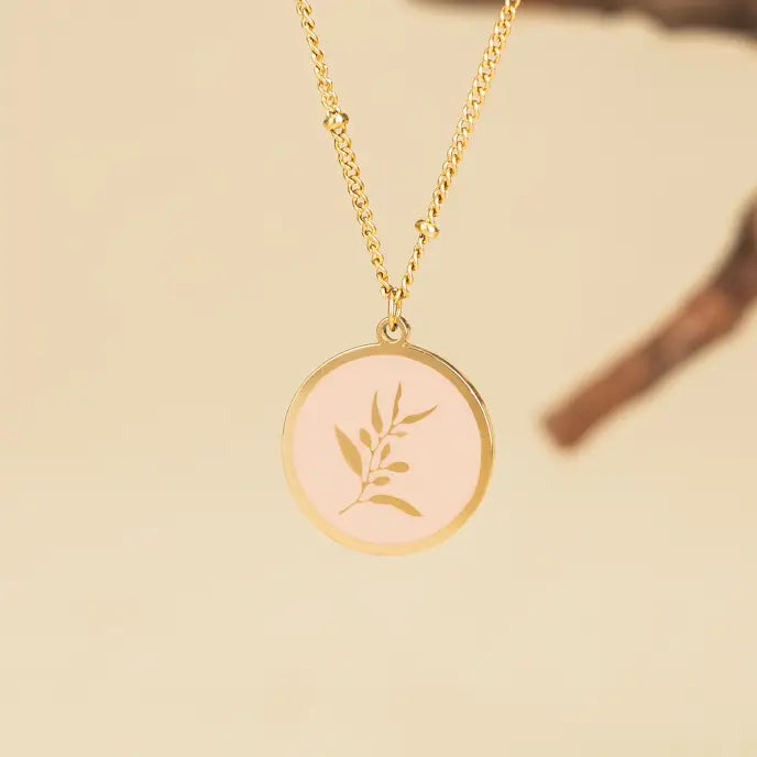 Resilience Leaf Necklace - Pink