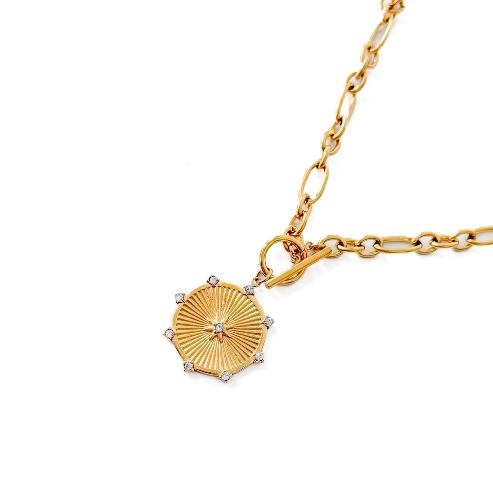 Sunburst Diamond Chain Necklace