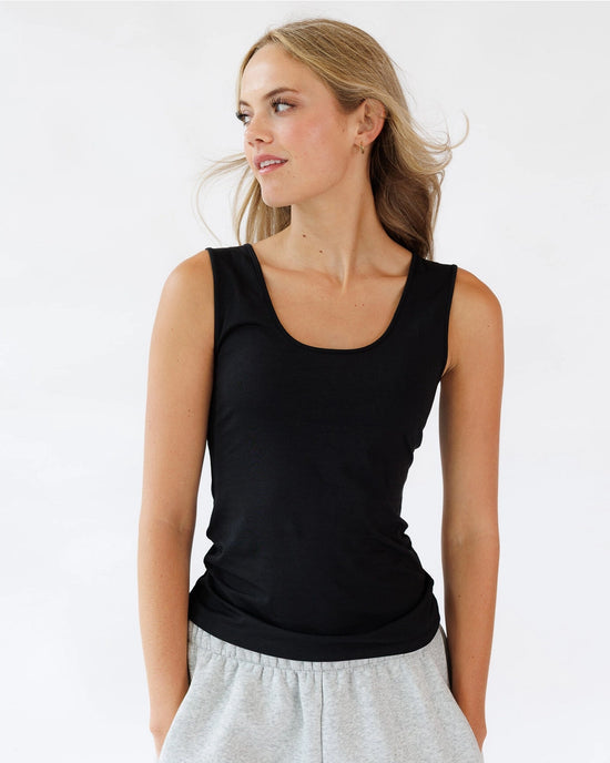 Reversible Neckline Basic Layering Tank Top - Multiple Colors