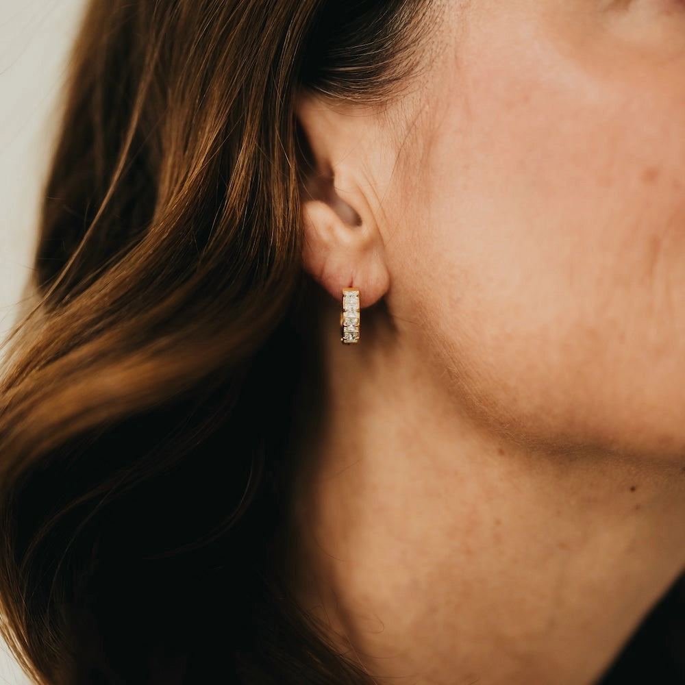 Demi Diamond Huggie Hoops