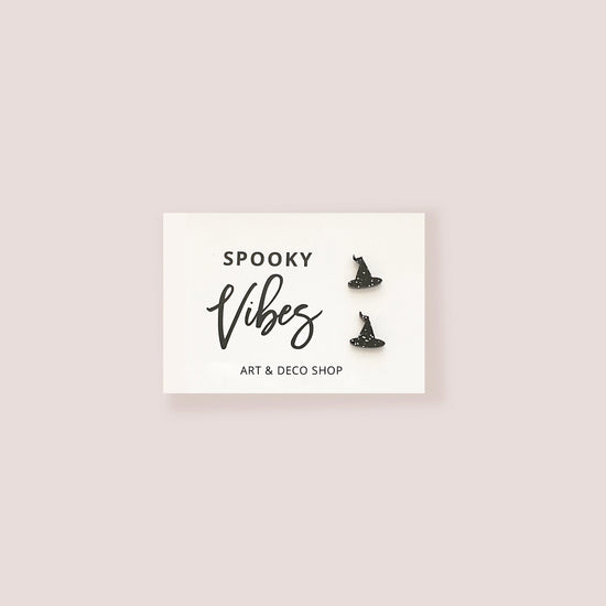Glittery Witch Hat Earrings