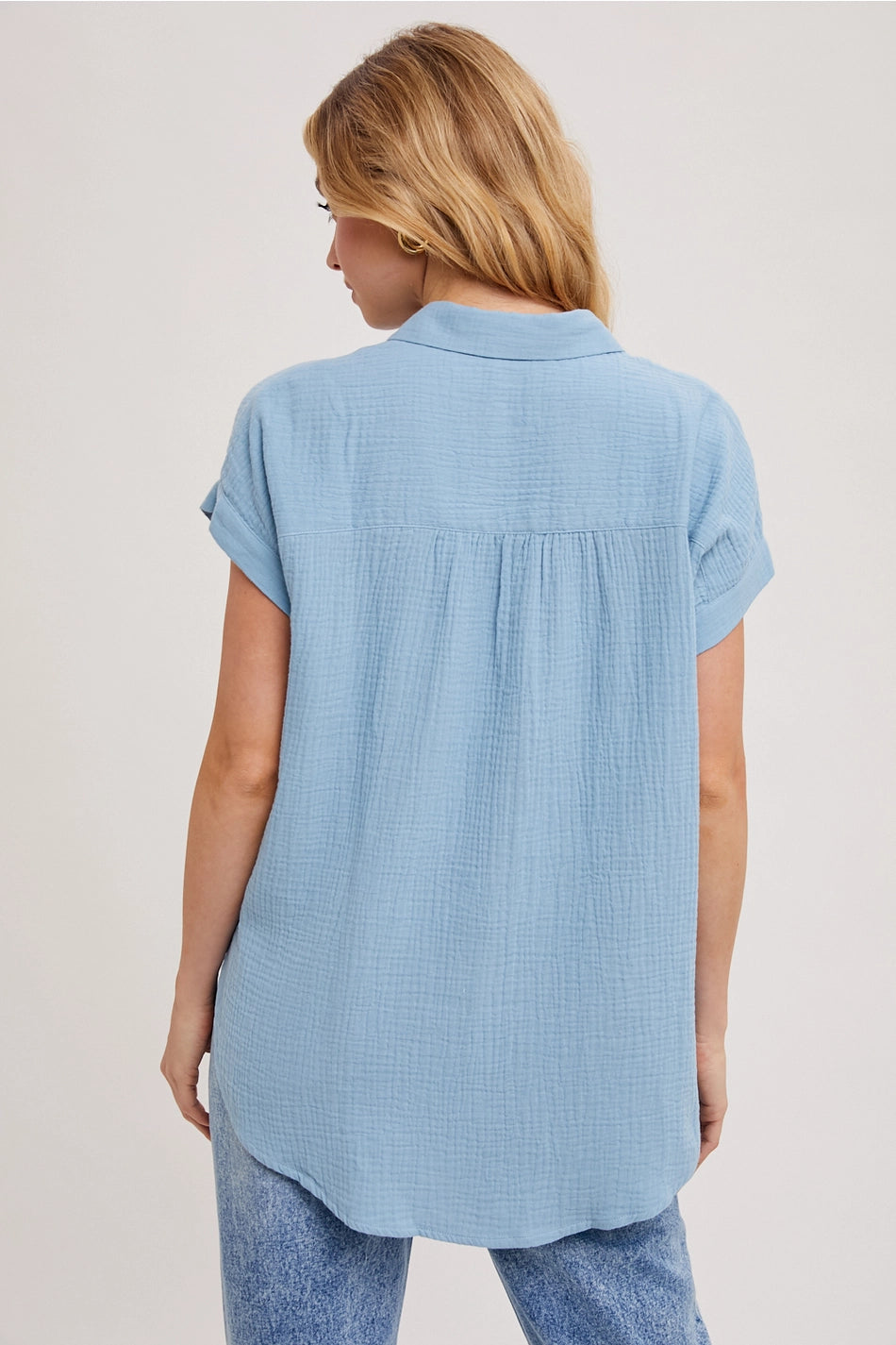 Essential Button Up Cotton Shirt | Chambray