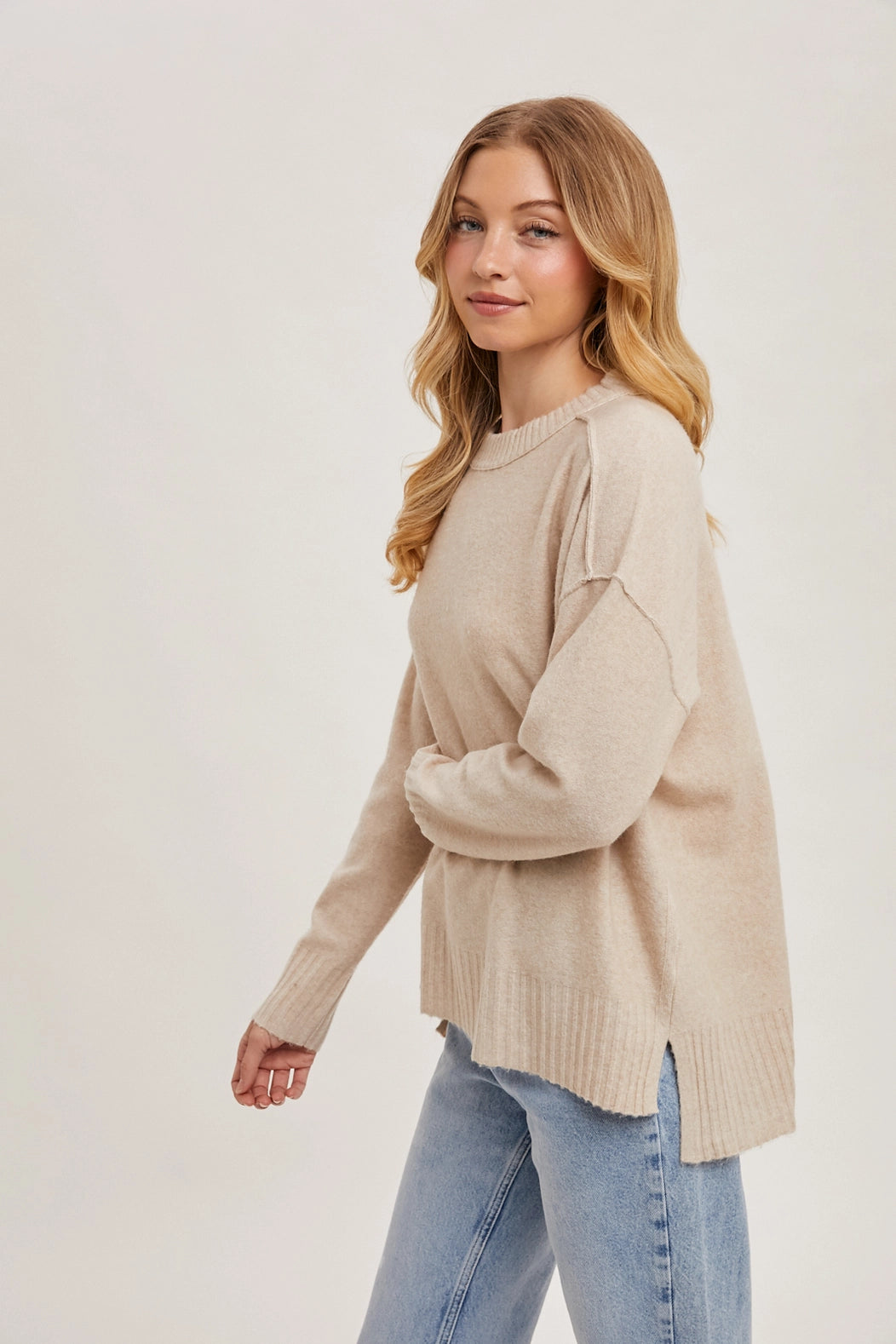 Knit Sweater Pullover | Oatmeal