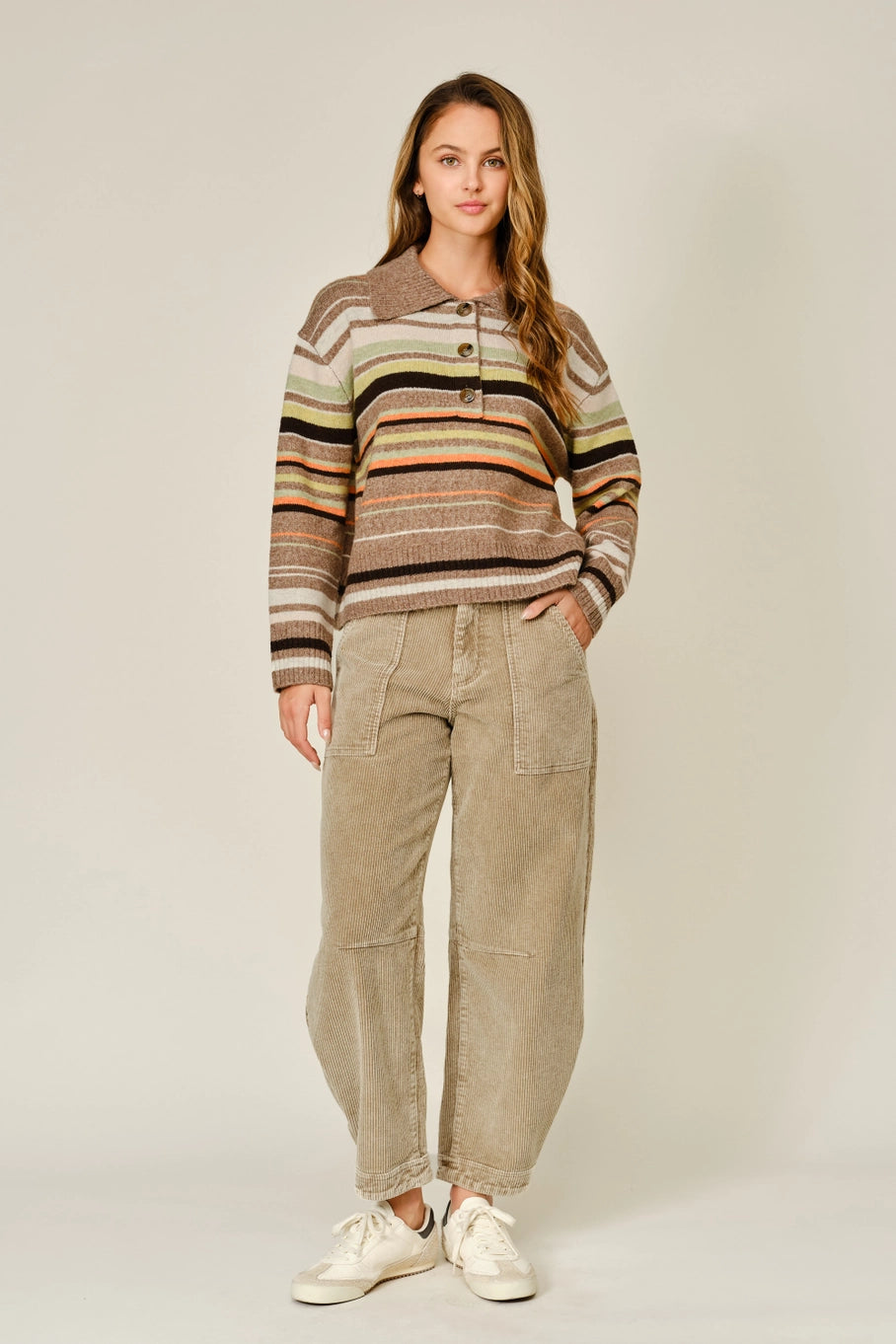 Corduroy Relax Fit Barrel Pants