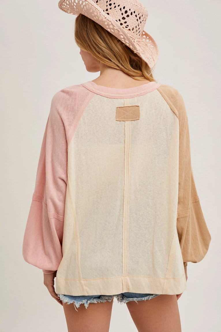 Contrast Tri Color Pullover