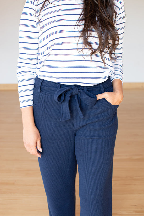 Floor Length Pant - Navy