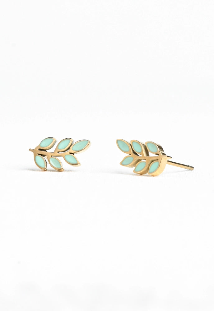 Load image into Gallery viewer, Rowen Leaf Studs in Mint
