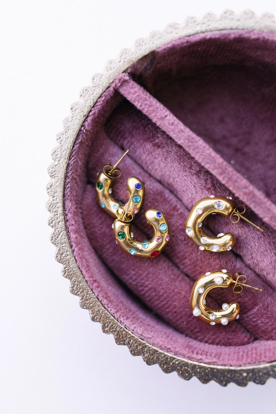 Ebby Hoop Colorful Earring | Gold