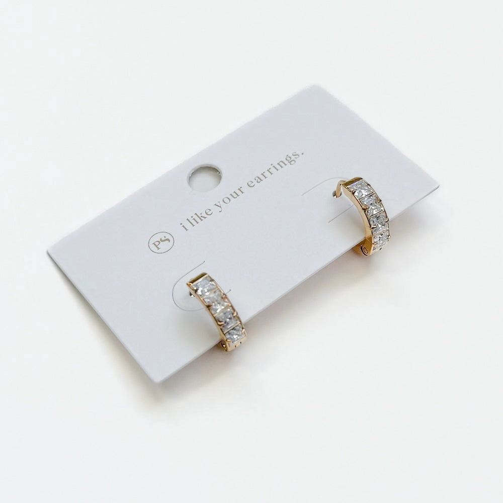 Demi Diamond Huggie Hoops