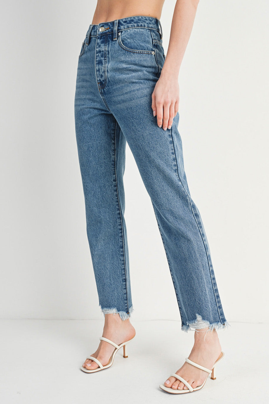 High Rise Straight Leg Jeans