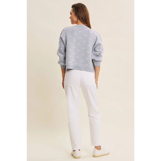 Jacquard Balloon Sleeve Sweater