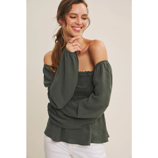 Convertible Smocked Babydoll Blouse