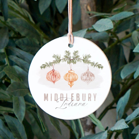 Neutral Christmas Ornament - Middlebury, IN