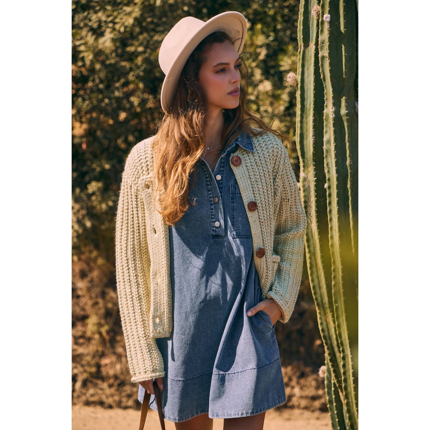 Chunky Sweater Cardigan with Buttons