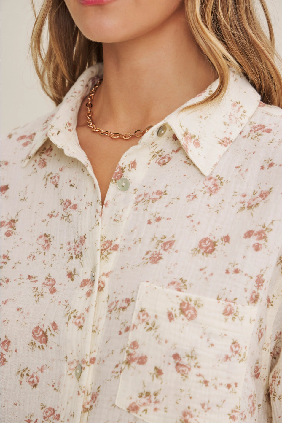 Floral Cotton Gauze Shirt | Multiple Colors