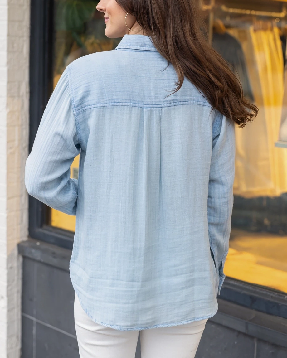 Chambray Gauze Shirt | Light-Wash