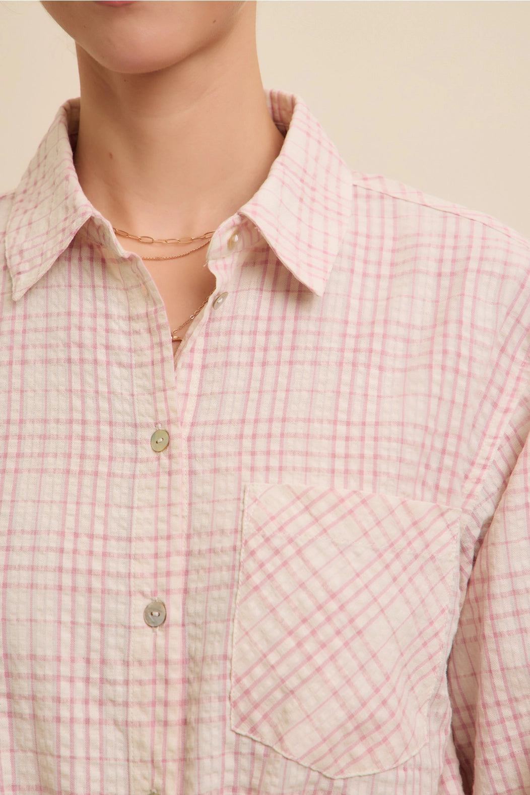 Textured Cotton Plaid Button-Down