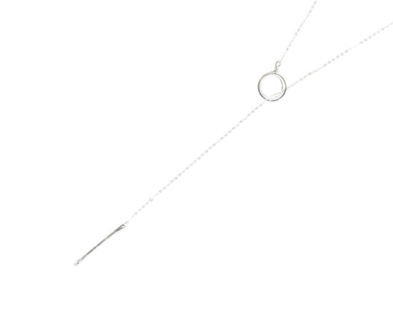 Silver Circle and Line Lariat