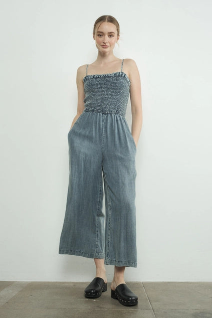 Morgan Washed Denim Jumpsuit