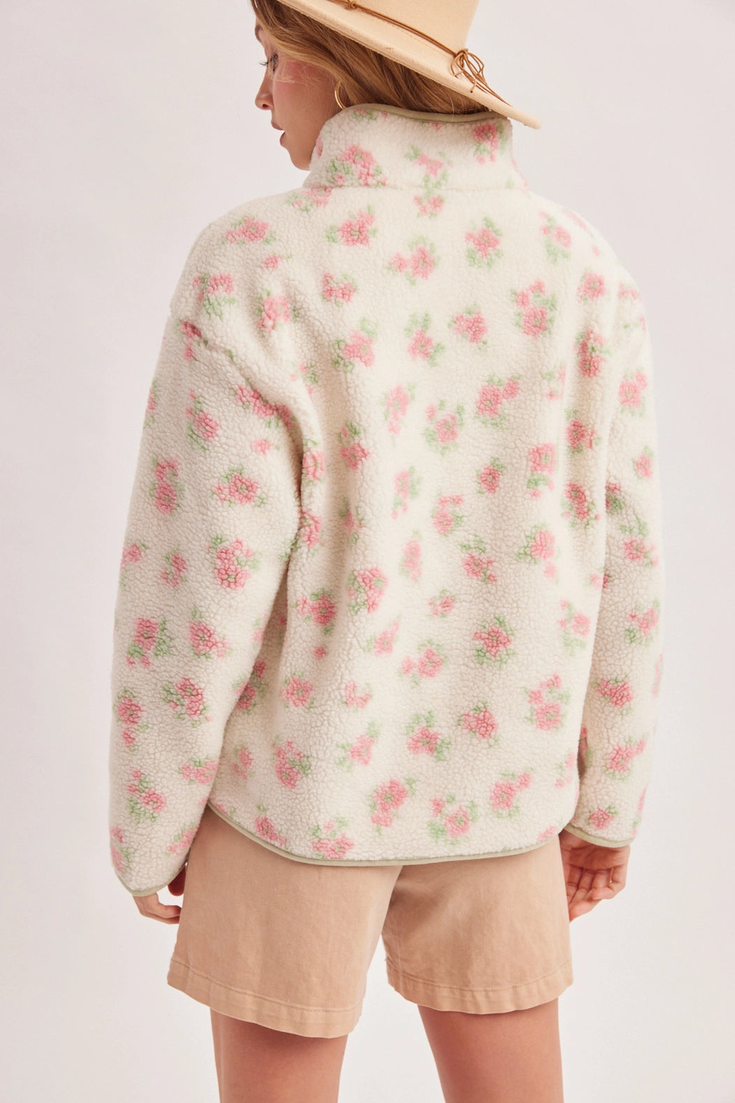 Floral Sherpa Fleece Jacket