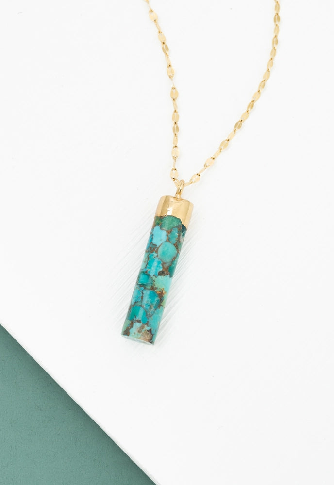 Load image into Gallery viewer, Pillar Necklace in Turquoise
