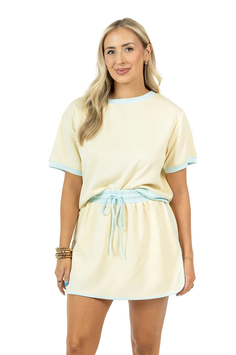 Yellow & Blue Scuba Skort