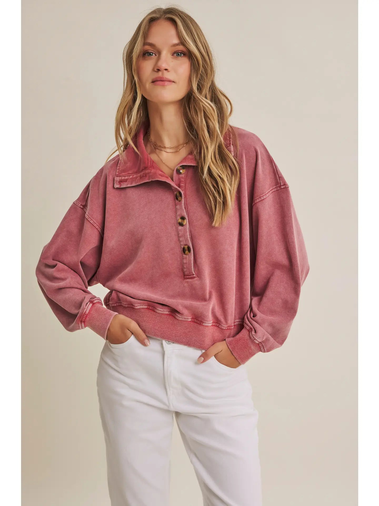 Campfire Sky Nostalgic Mineral-Washed Terry Pullover