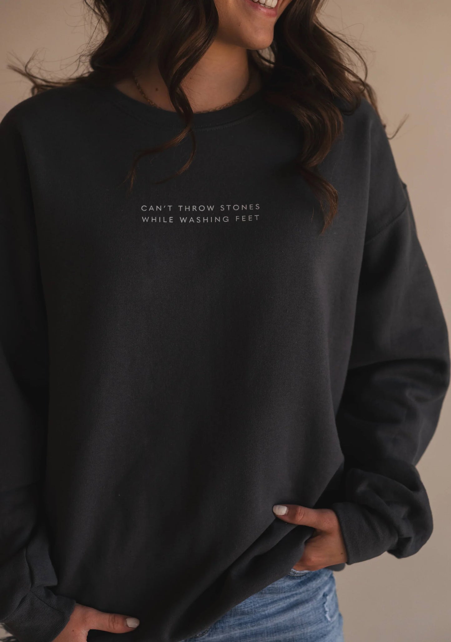Can't Throw Stones Pullover - Charcoal
