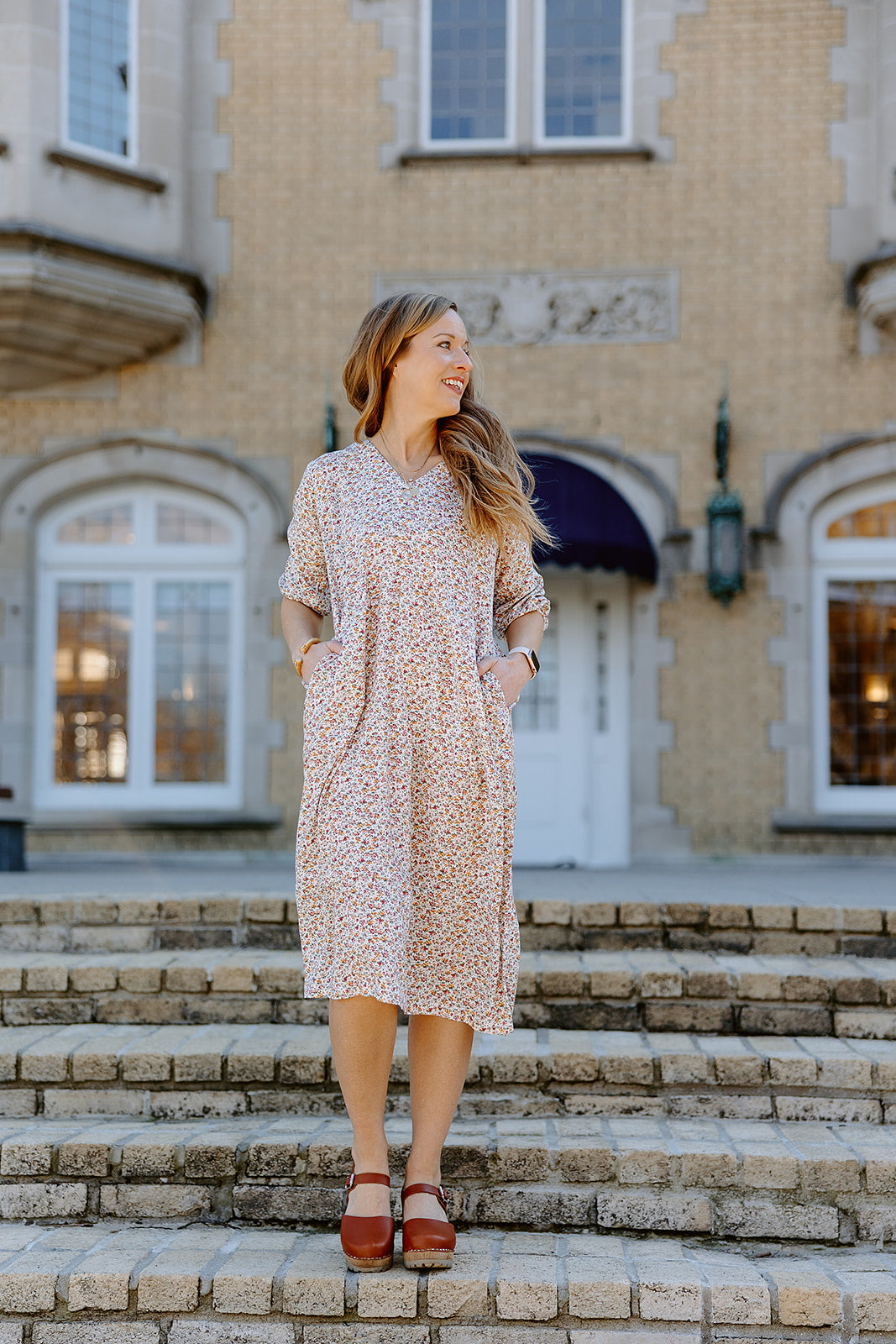 Load image into Gallery viewer, Long Sleeve Tier Dress - Vintage Floral

