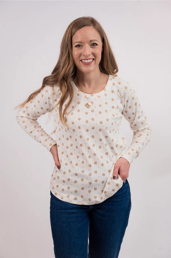 Long Sleeve Scoop Neck Tee - Yarrow