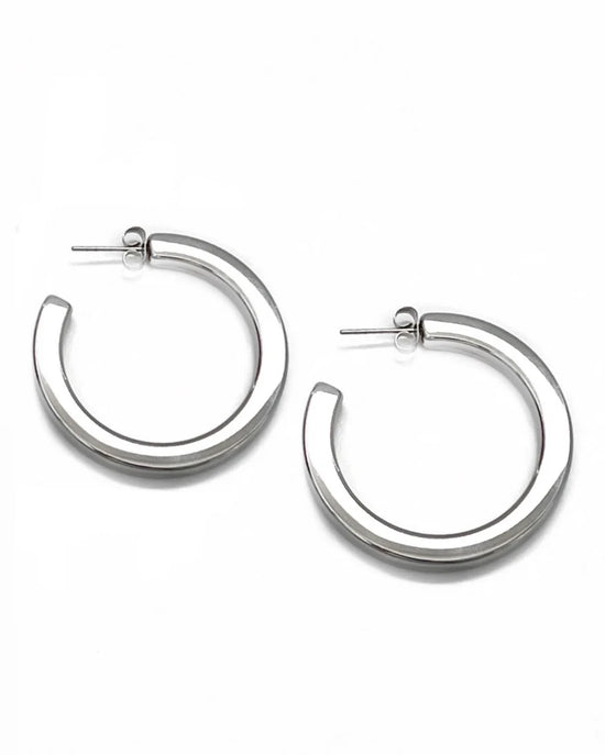 Silver Eilish Everyday Hoops - Large