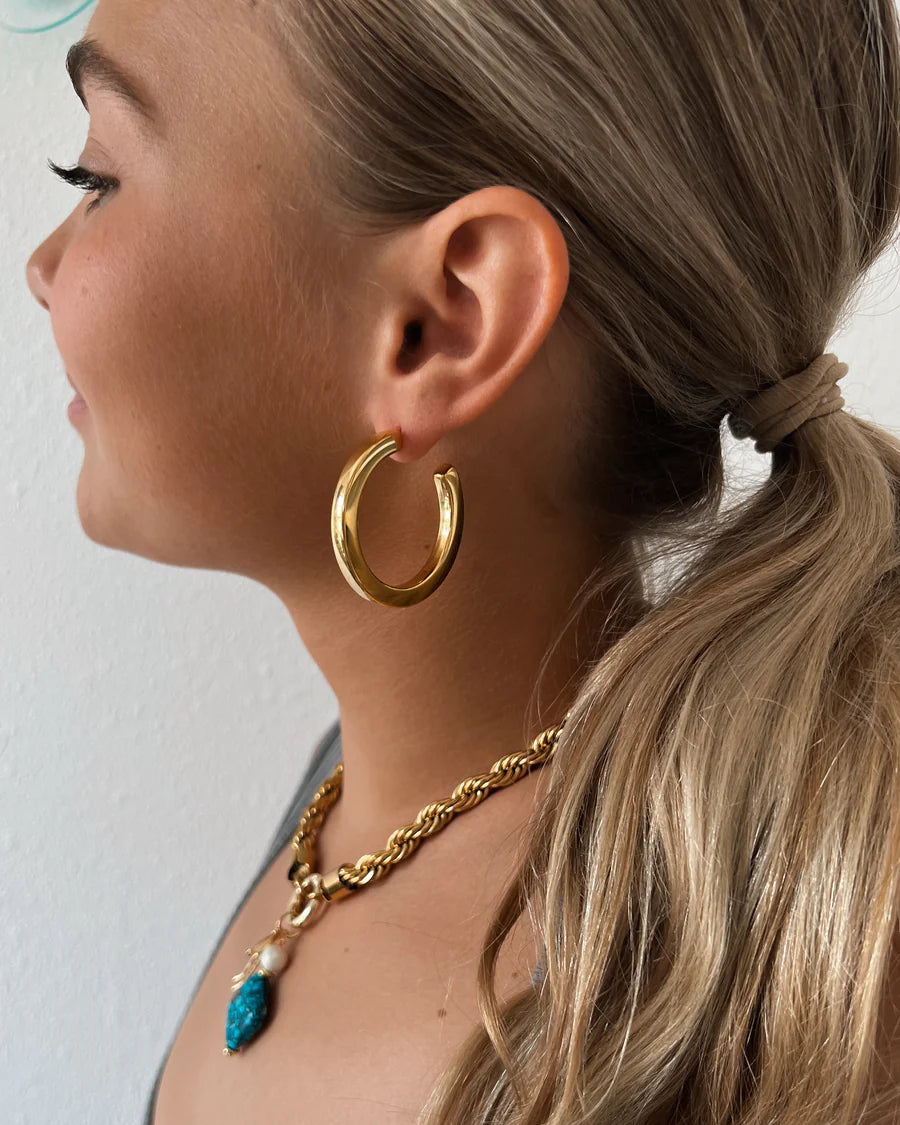 Gold Eilish Everyday Hoops - Large