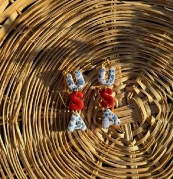 Floral USA Dangle Earrings
