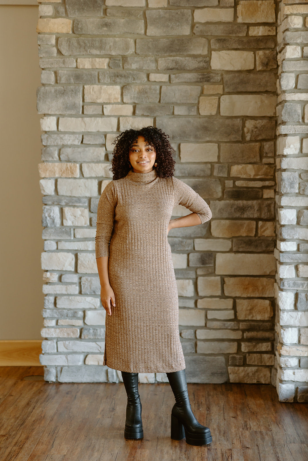 Turtleneck Dress - Cedar