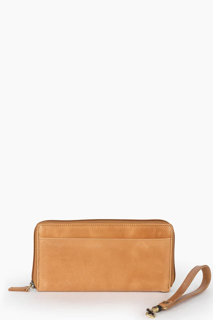 Zip Around Wallet Wristlet Brown/Tan