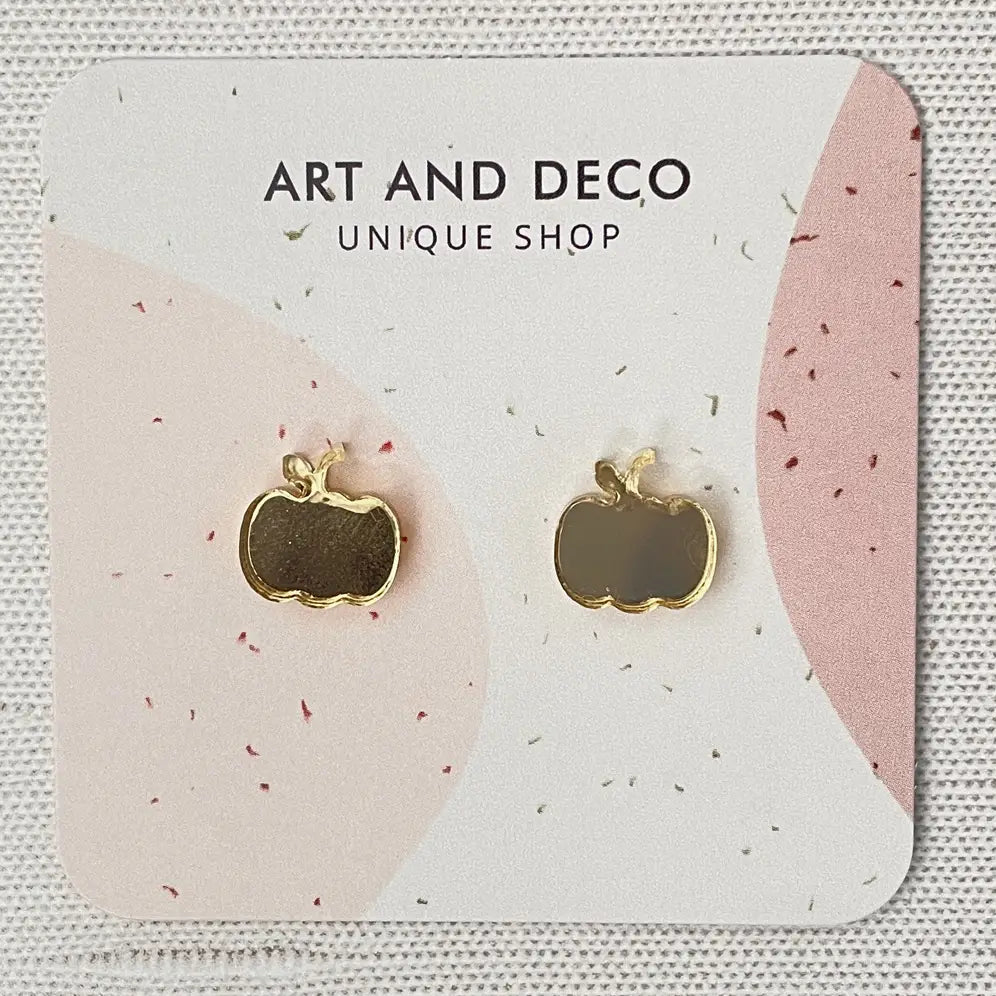 Gold Pumpkin Stud Earrings