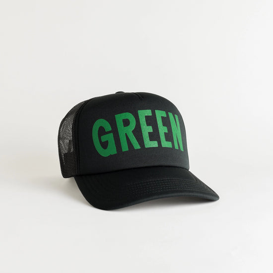 Green Trucker Hat - Black