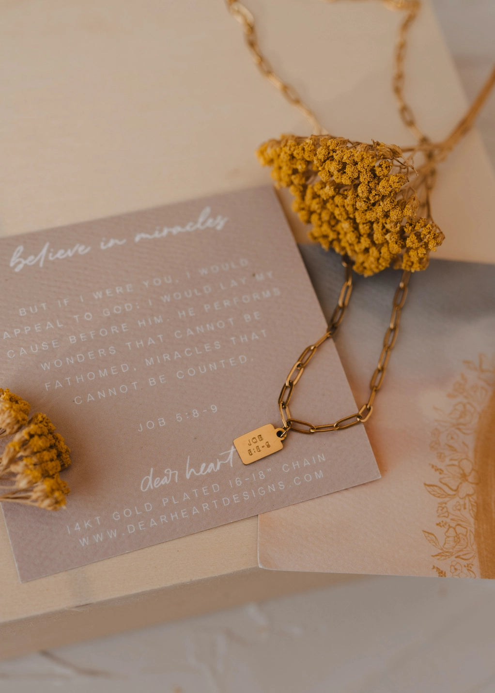 Believe in Miracles Tag Necklace