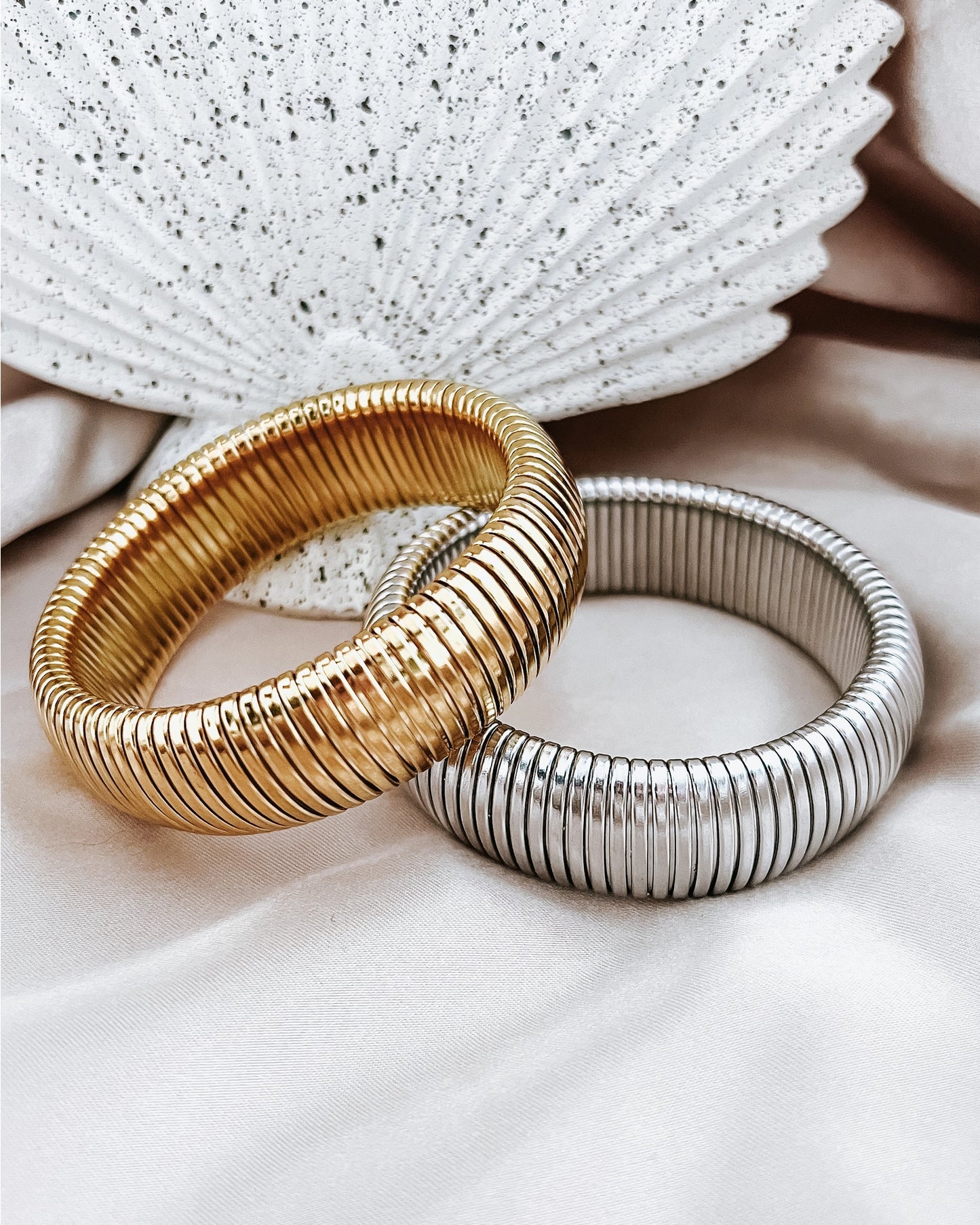 Baia Thick Coil Gold Bangle