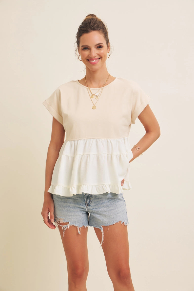 Babydoll Top with Tiered Ruffles
