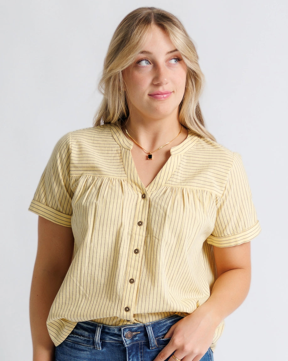 Yellow Striped Blouse