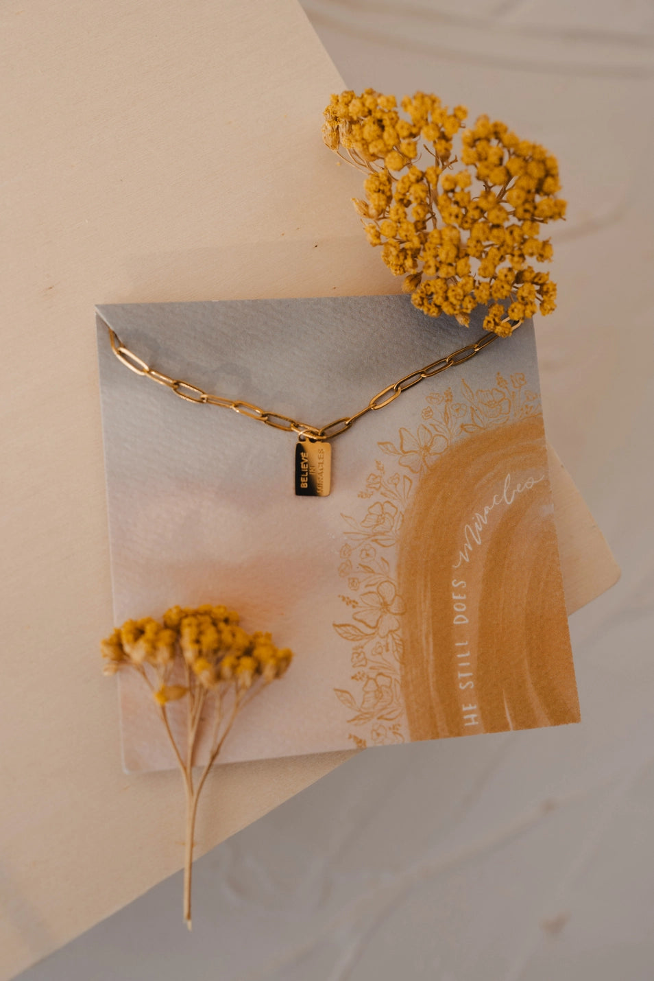 Believe in Miracles Tag Necklace