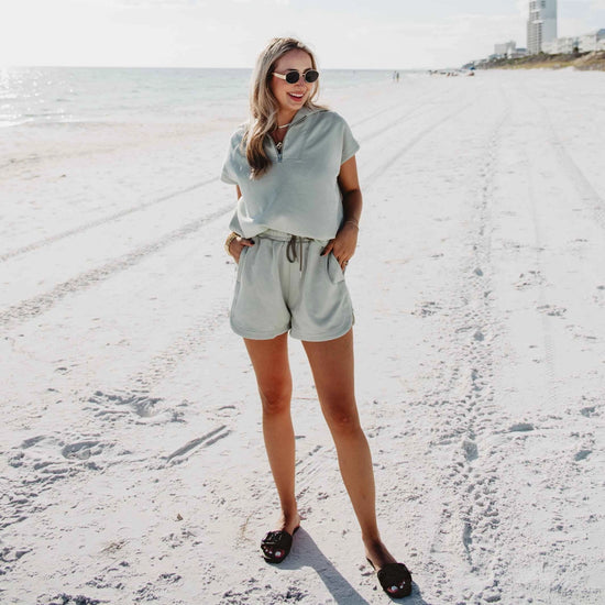 Seafoam Scuba Quarter Zip Top