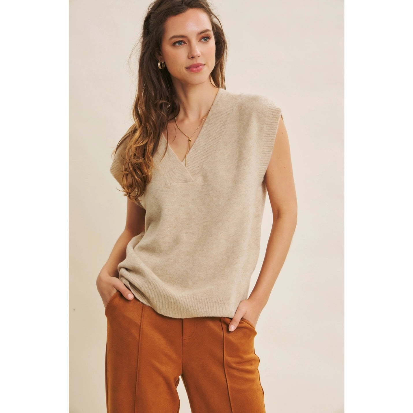 Recycled Blend Oversized Sweater Vest