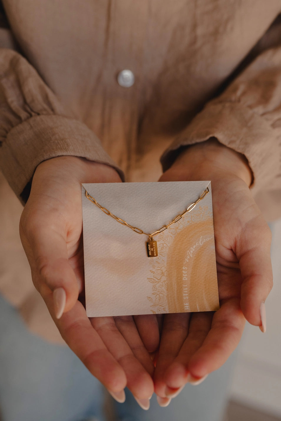 Believe in Miracles Tag Necklace