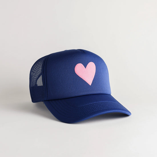 Load image into Gallery viewer, Heart Blue Trucker Hat
