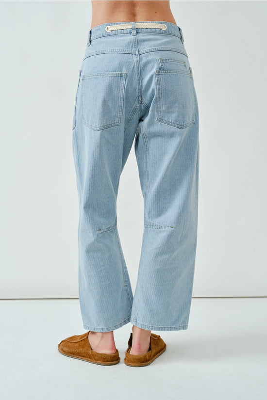 Barrel Denim Drawstring Pants | LIGHT JACQUARD