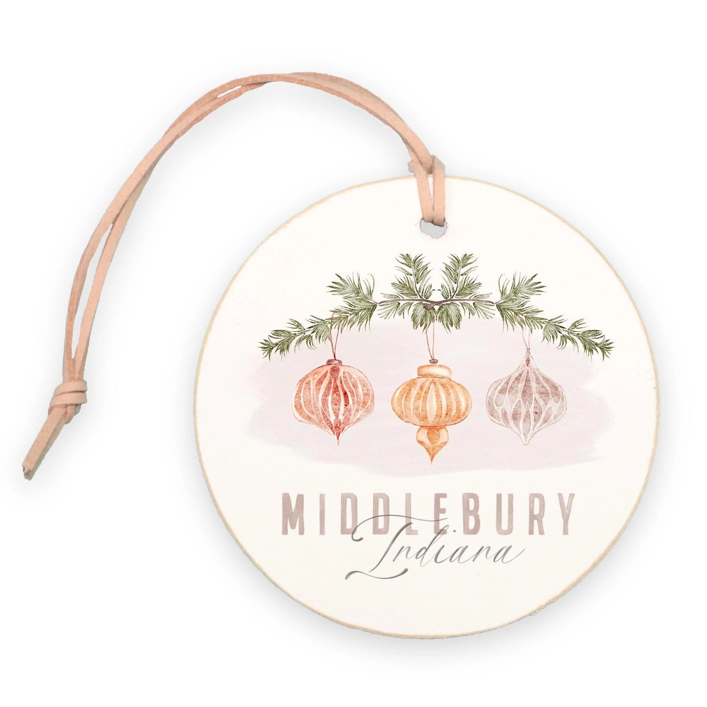 Neutral Christmas Ornament - Middlebury, IN