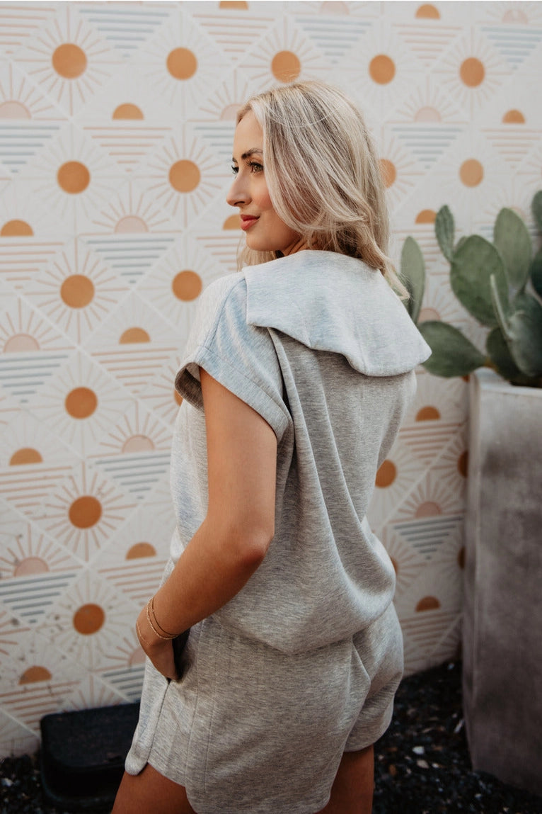 Gray Scuba Quarter Zip Top