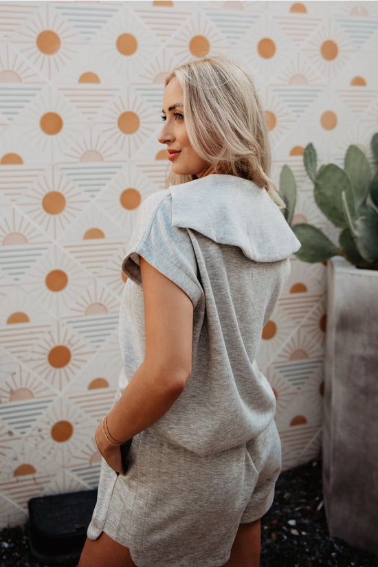 Gray Scuba Quarter Zip Top